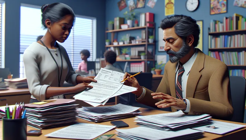 Parent presenting attendance evidence to school