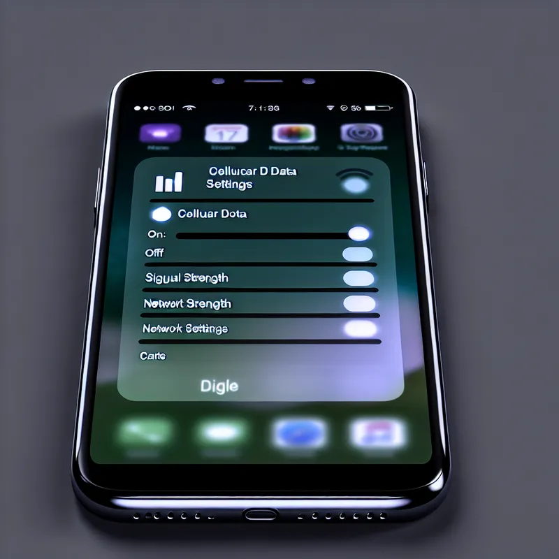 Illustration of turning on cellular data on a SafeLink mobile device