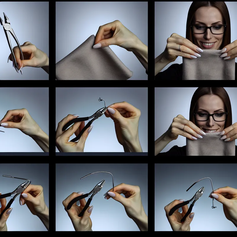 Steps to reshape a pocket clip with pliers.