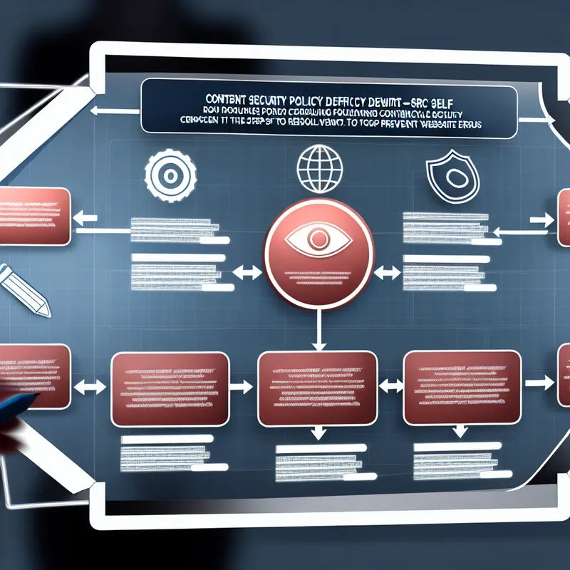 Infographic explaining CSP default-src self fixes.