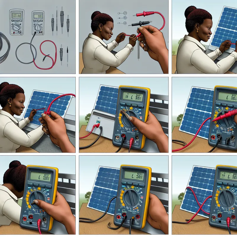 Multimeter usage on EcoFlow inverter for testing voltage outputs and inputs.