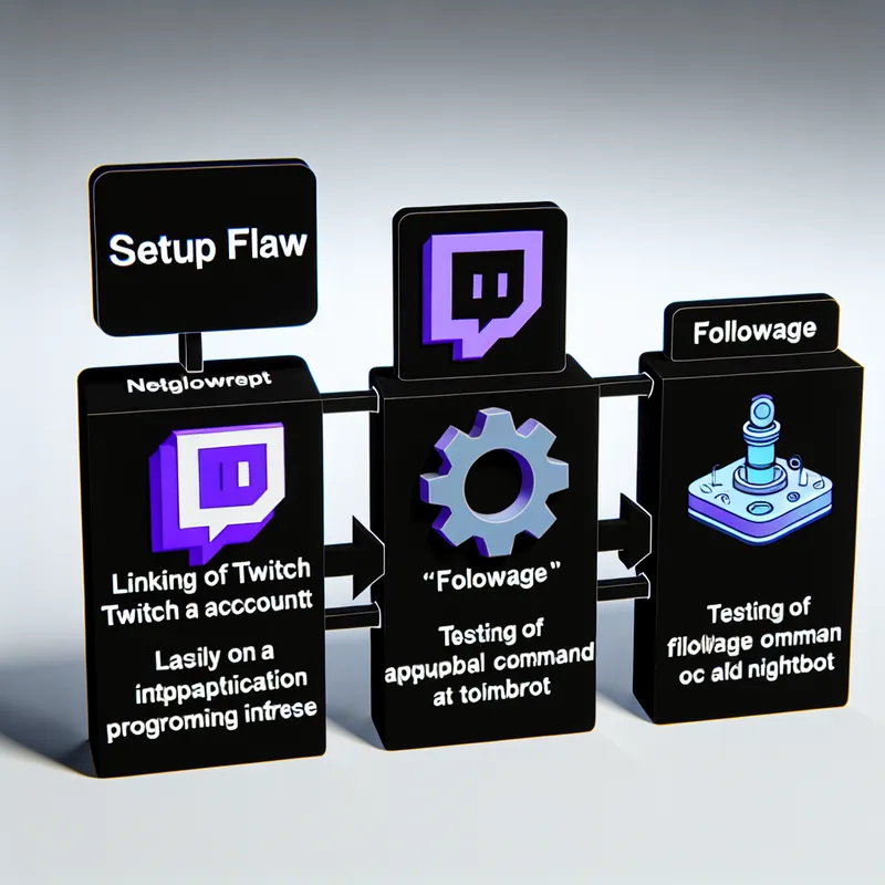 Detailed flowchart of Nightbot integration and followage setup through API.