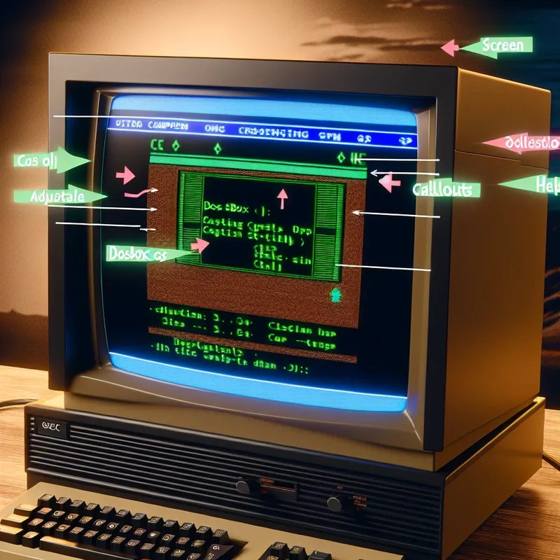 Guide on resizing DOSBox windows for optimal performance.